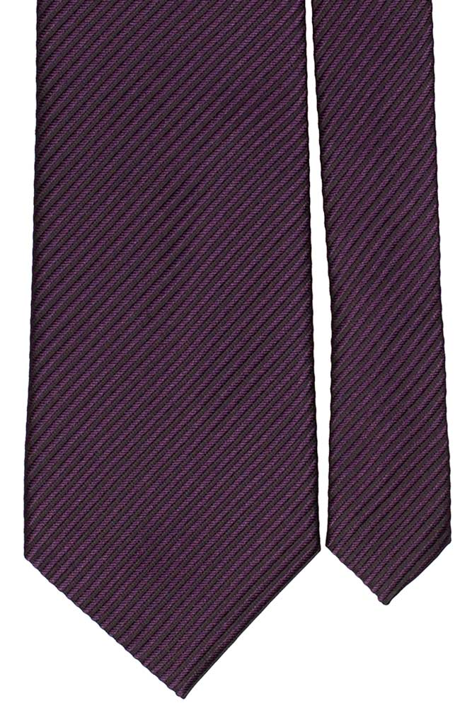 Cravatta Regimental di Seta Blu Viola Made in Italy Graffeo Cravatte Pala