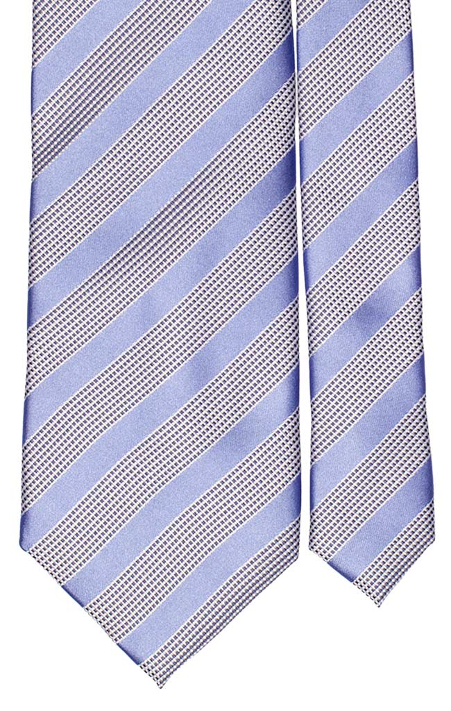 Cravatta Regimental di Seta Celeste Bianco Made in Italy Graffeo Cravatte Pala