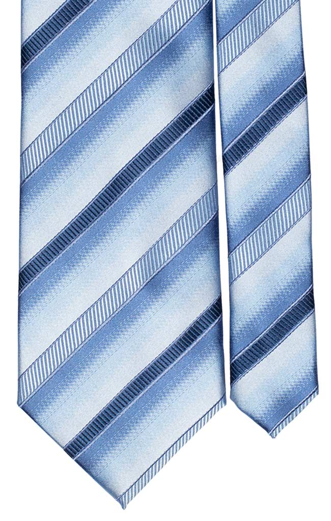 Cravatta Regimental di Seta Celeste Blu Made in Italy Graffeo Cravatte Pala