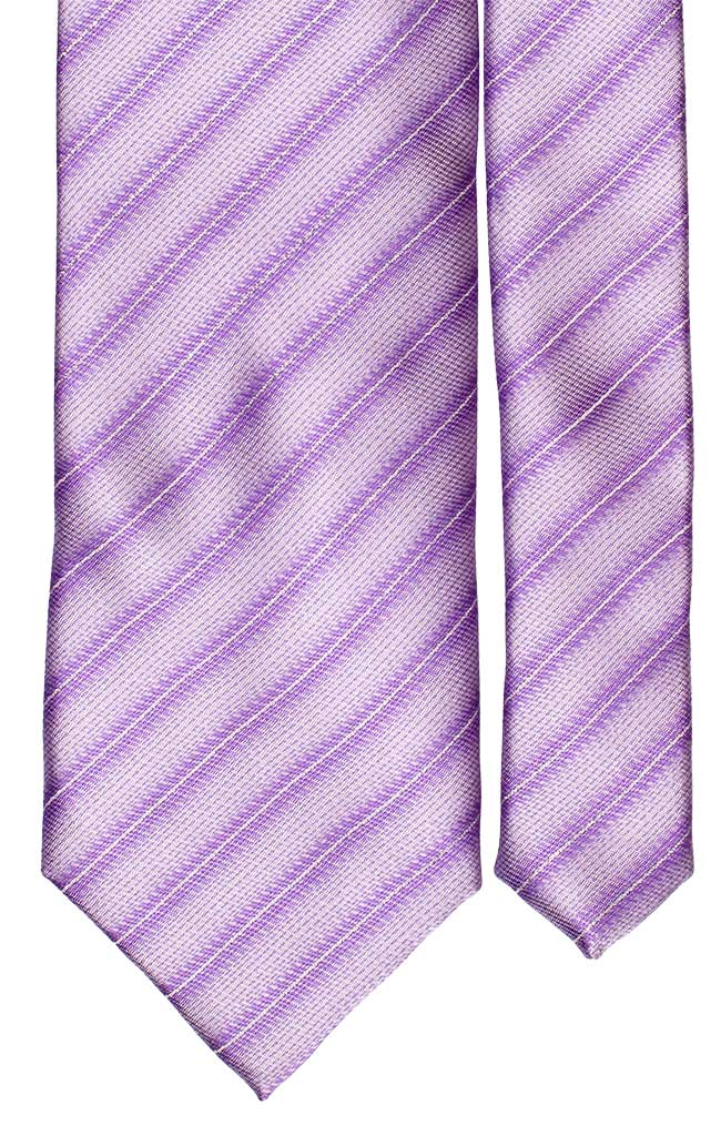 Cravatta Regimental di Seta Glicine Viola Lurex Made in Italy Graffeo Cravatte Pala
