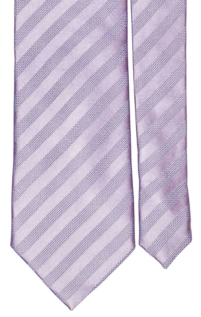 Cravatta Regimental di Seta Glicine con Riga Tono su Tono Made in Italy Graffeo Cravatte Pala