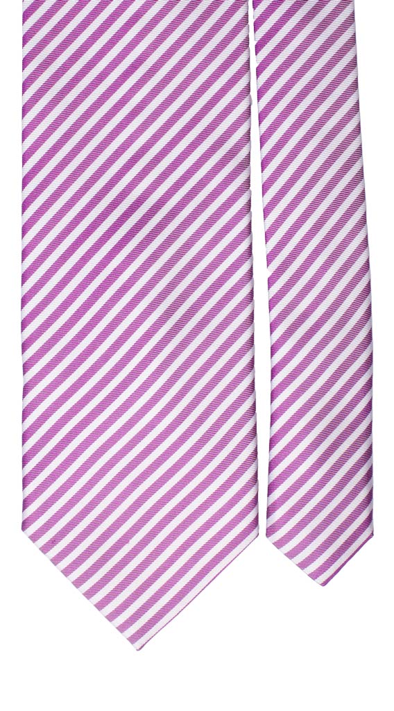 Cravatta Regimental di Seta Viola Bianca Made in Italy graffeo Cravatte Pala