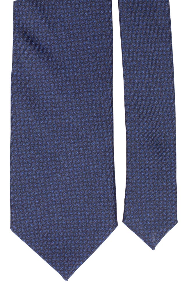 Cravatta Stampa di Seta Blu Navy Fantasia Blu 6348