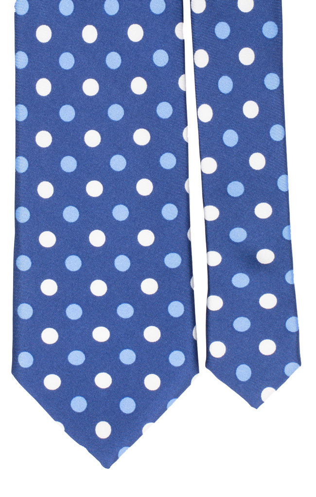 Cravatta Stampa di Seta Bluette Pois Azzurro Bianco Made in Italy graffeo Cravatte