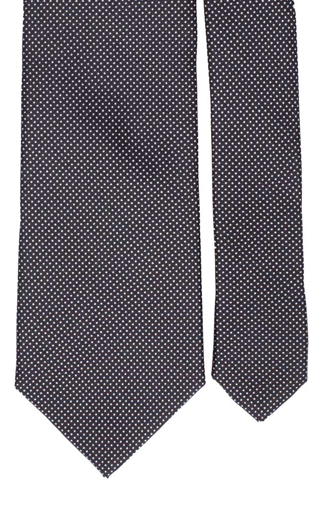 Cravatta Stampa di Seta Nera Punto a Spillo Bianco Made in Italy graffeo Cravatte Pala