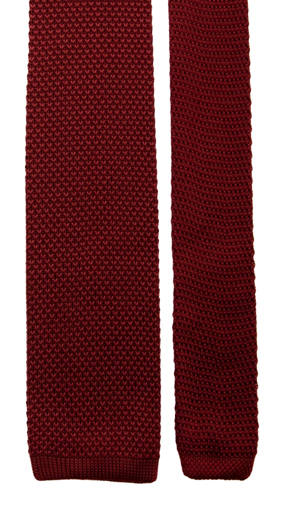 Cravatta Tricot in Maglia di Seta Bordeaux Tinta Unita Made in Italy Graffeo Cravatte Pala