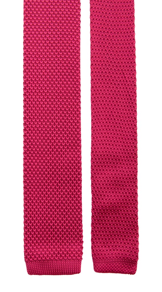 Cravatta Tricot in Maglia di Seta Fucsia Tinta Unita Made in Italy Graffeo Cravatte Pala