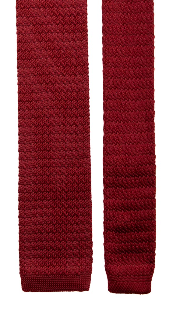 Cravatta Tricot in Maglia di Seta Granata Tinta Unita Made in Italy Graffeo Cravatte Pala