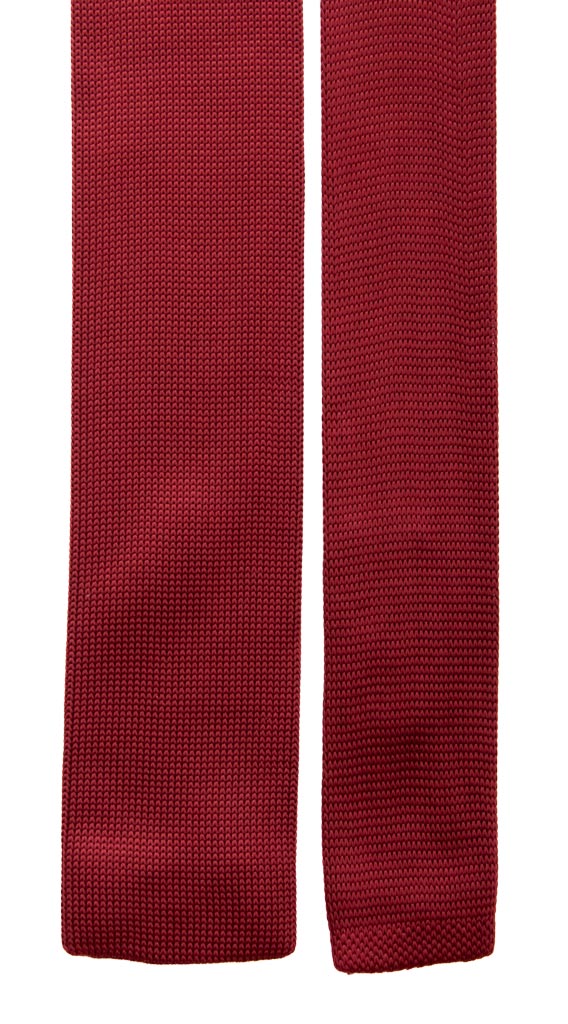 Cravatta Tricot in Maglia di Seta Granata Tinta Unita TRI442