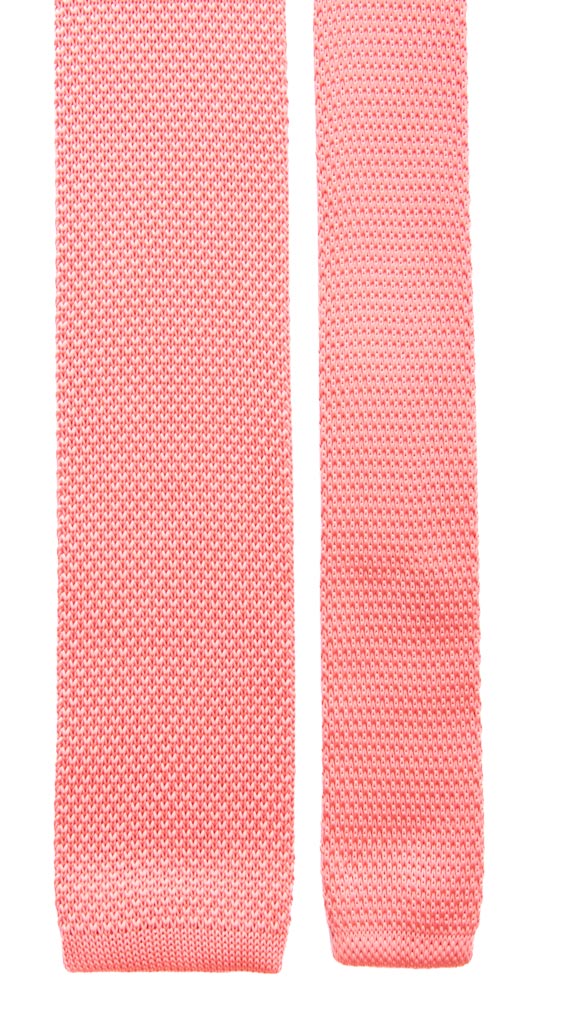 Cravatta Tricot in Maglia di Seta Rosa Tinta Unita Made in Italy Graffeo Cravatte Pala