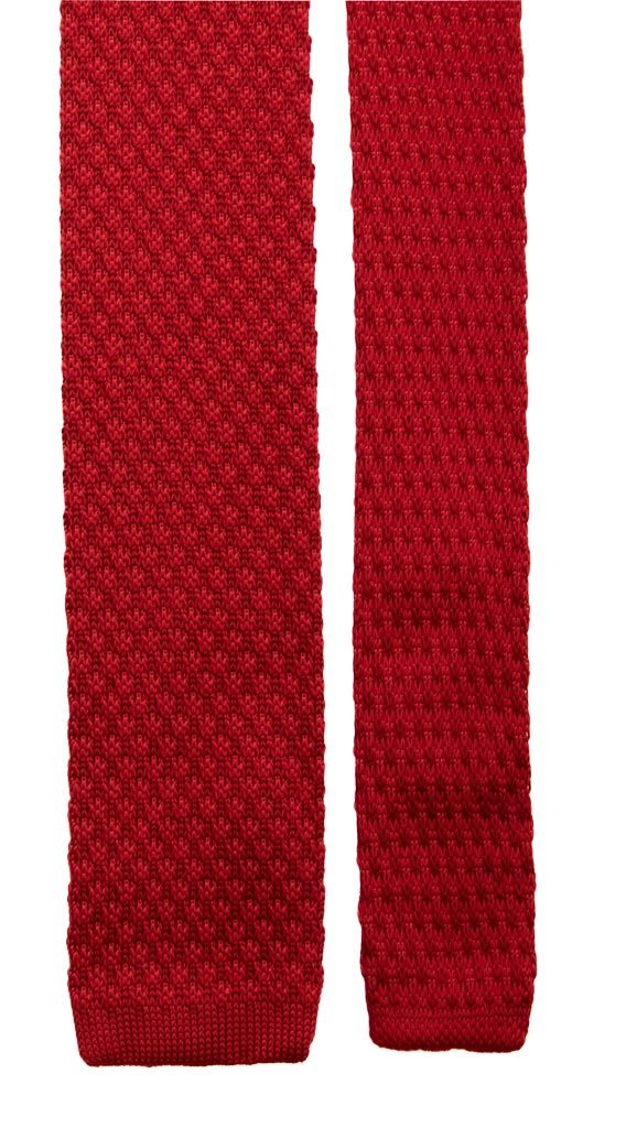 Cravatta Tricot in Maglia di Seta Rossa Tinta Unita Made in Italy Graffeo Cravatte Pala