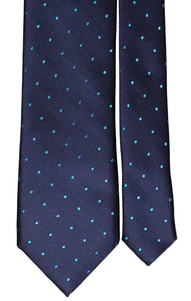 Cravatta Uomo Blu Con Pois Azzurri Made in Italy Graffeo Cravatte Pala
