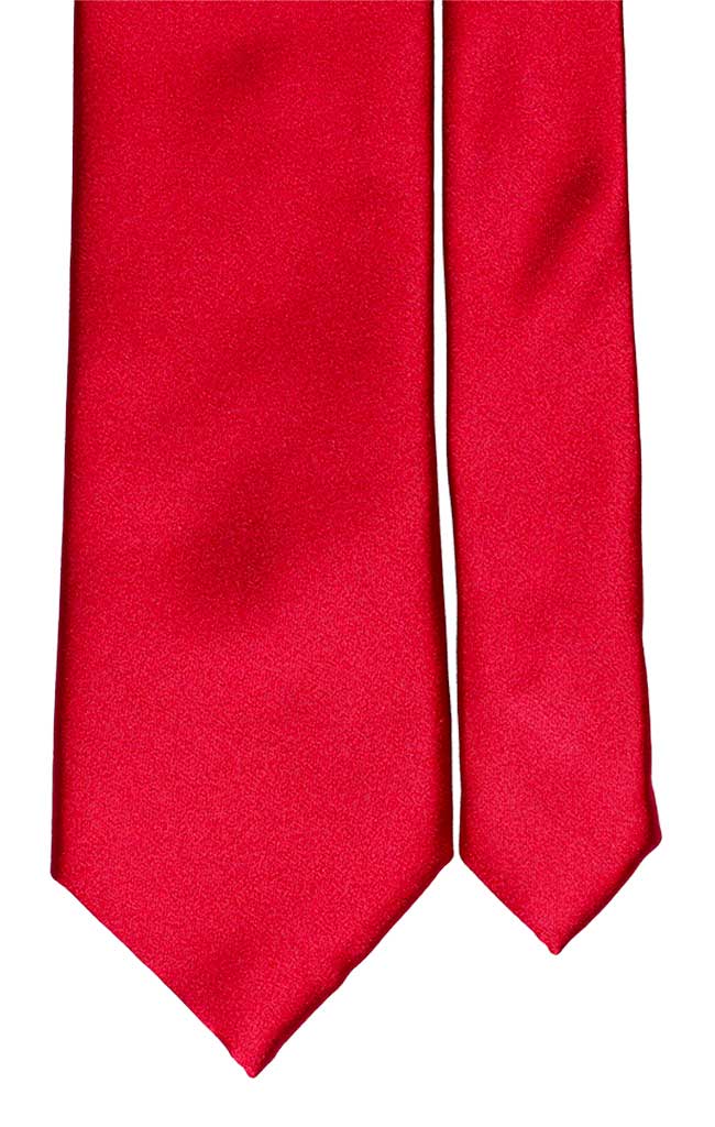 Cravatta Uomo Rossa Tinta Unita Di Raso Made in Italy Graffeo Cravatte