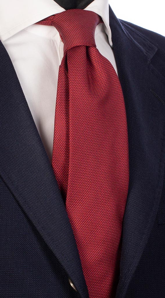 Cravatta Uomo Stampa Rossa Blu Made in Italy Graffeo Cravatte