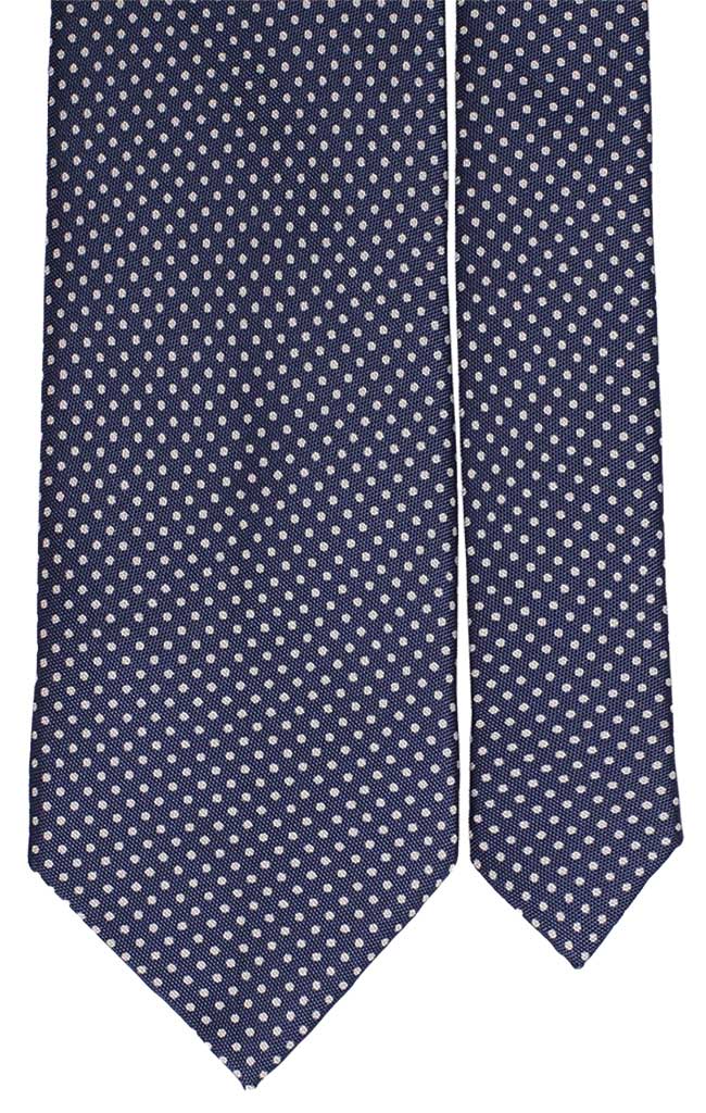 Cravatta Uomo Stampa di Seta Blu Navy Pois Bianchi Made in Italy Graffeo Cravatte Pala