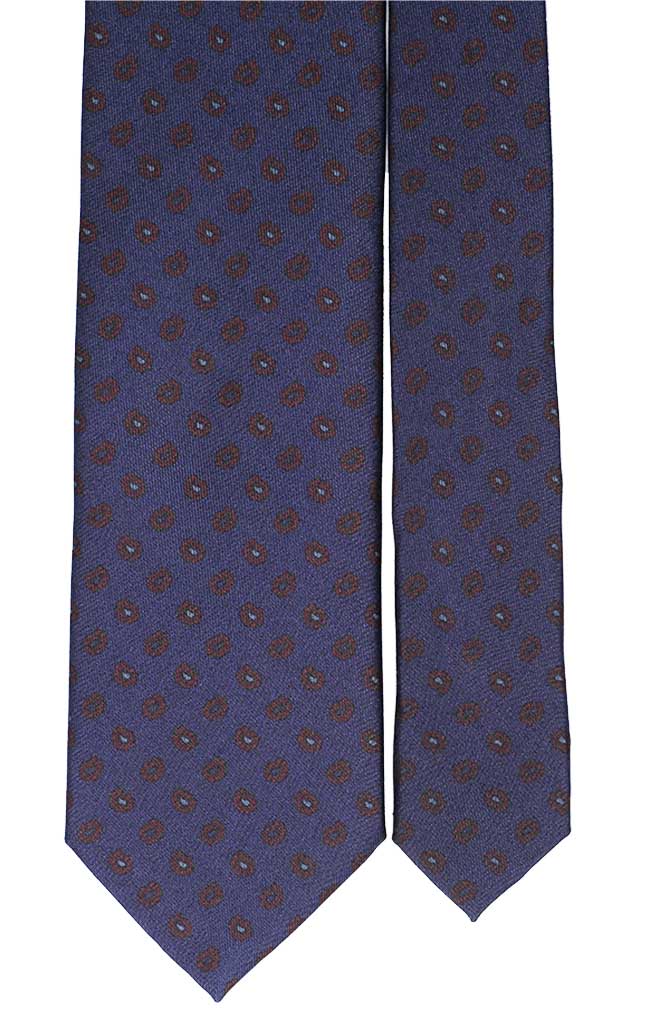 Cravatta Uomo Stampa di Seta Blu Paisley Bordeaux Celeste Made in Italy Graffeo Cravatte Pala