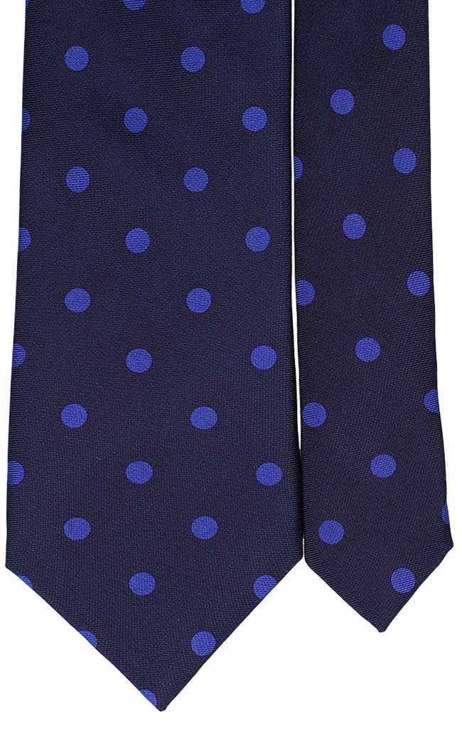 Cravatta Uomo Stampa di Seta Blu a Pois Viola Made in Italy Graffeo Cravatte Pala