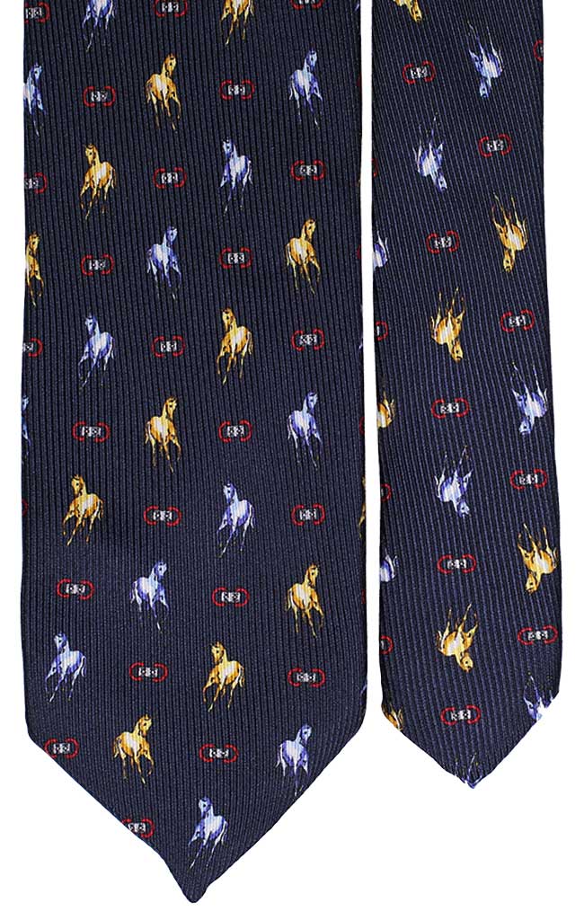 Cravatta Uomo Stampa di Seta Blu con Animali Made in Italy Graffeo Cravatte Pala