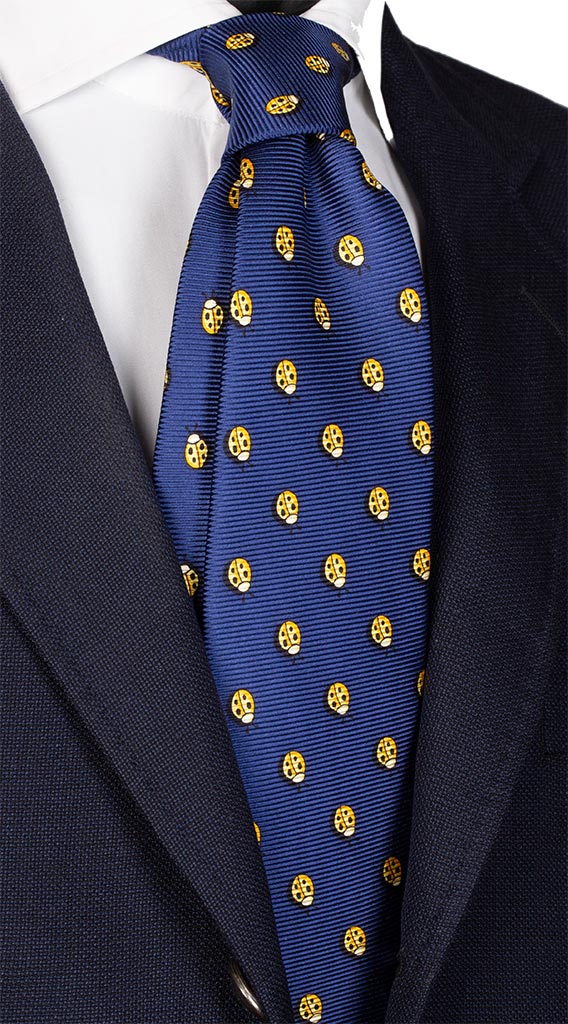 Cravatta Uomo Stampa di Seta Bluette con Animali Made in Italy Graffeo Cravatte