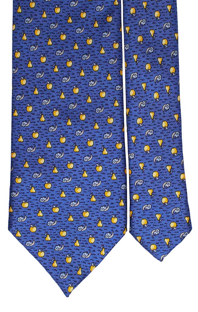 Cravatta Uomo Stampa di Seta Bluette con Animali Made in Italy Graffeo Cravatte Pala