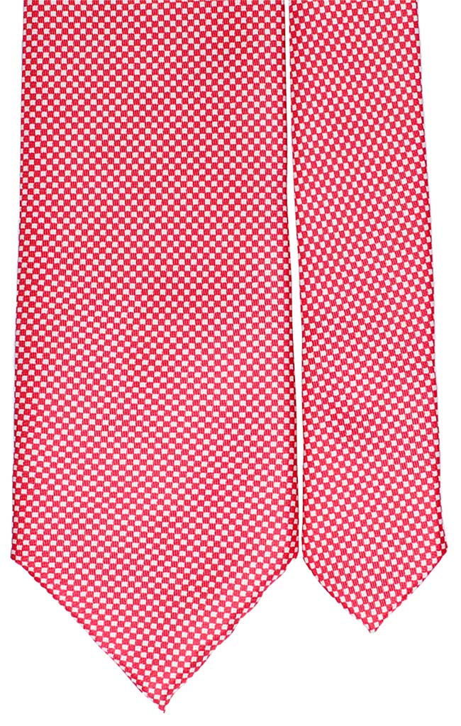 Cravatta Uomo Stampa di Seta Fantasia Rossa Bianca Made in Italy Graffeo Cravatte Pala