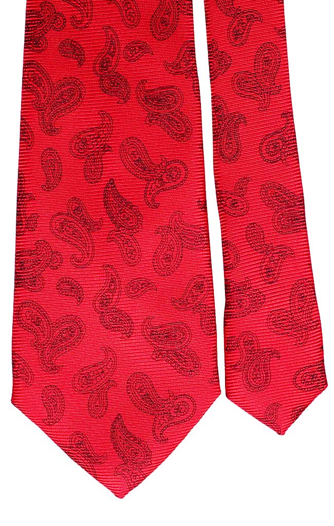Cravatta Uomo Stampa di Seta Rossa Paisley Nero Made in Italy Graffeo Cravatte Pala