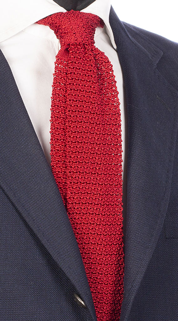 Cravatta Uomo in Maglia Rossa Made in Italy Graffeo Cravatte