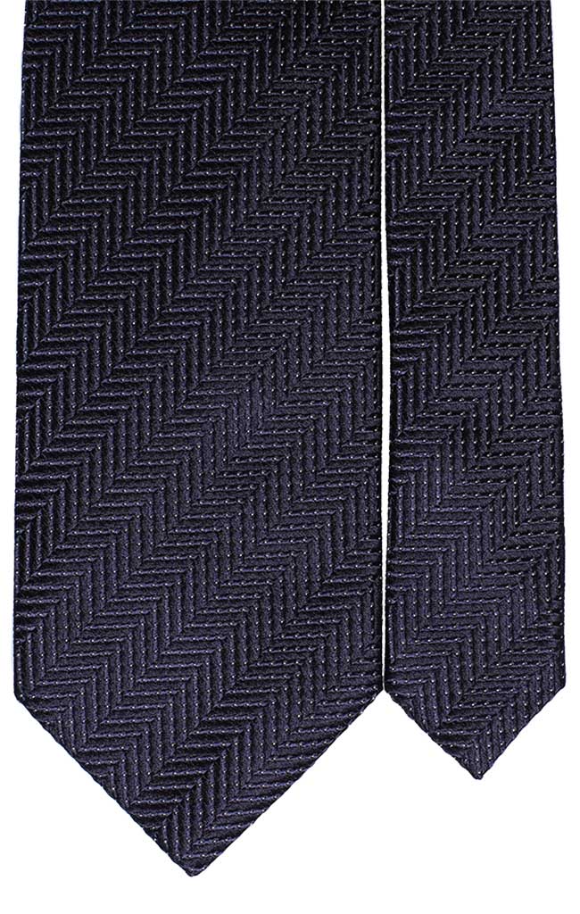 Cravatta Uomo per Cerimonia di Seta Blu Lisca di Pesce Tono su Tono Bianco Made in Italy Graffeo Cravatte Pala
