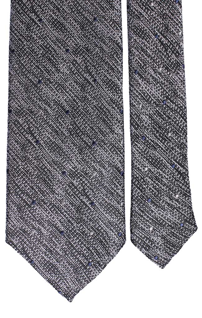 Cravatta Uomo per Cerimonia di Seta Grigia Nera Pois Blu Grigio Made in Italy Graffeo Cravatte Pala