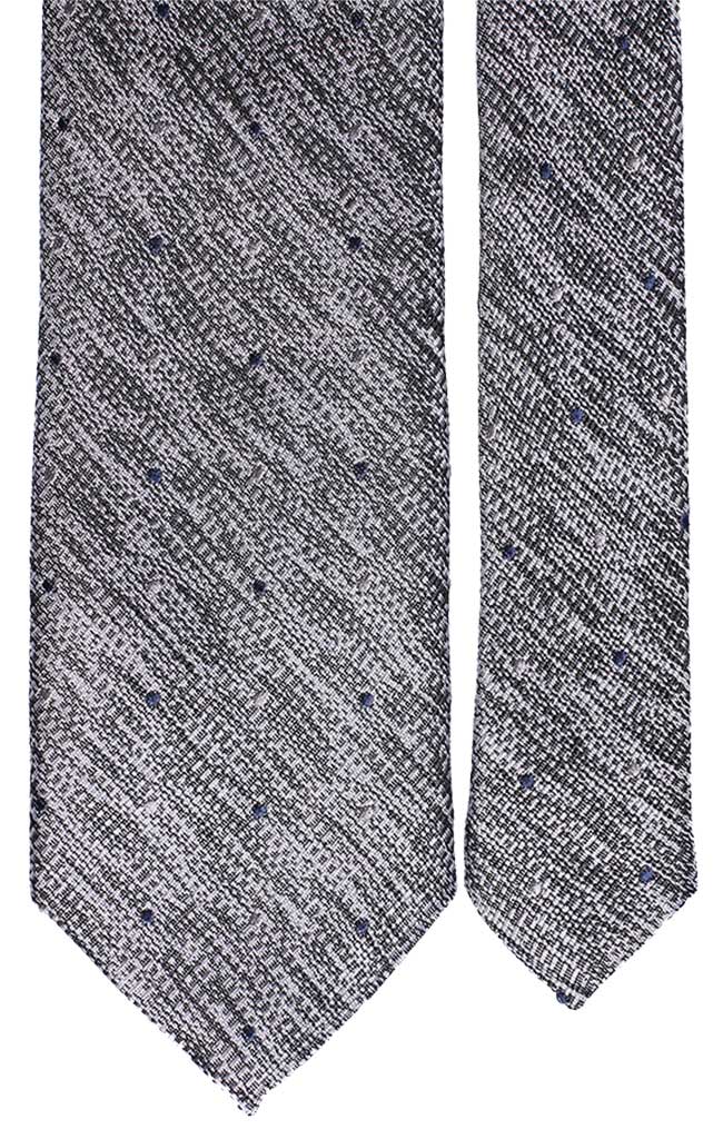 Cravatta Uomo per Cerimonia di Seta Grigia Pois Blu Grigio Made in Italy Graffeo cravatte Pala