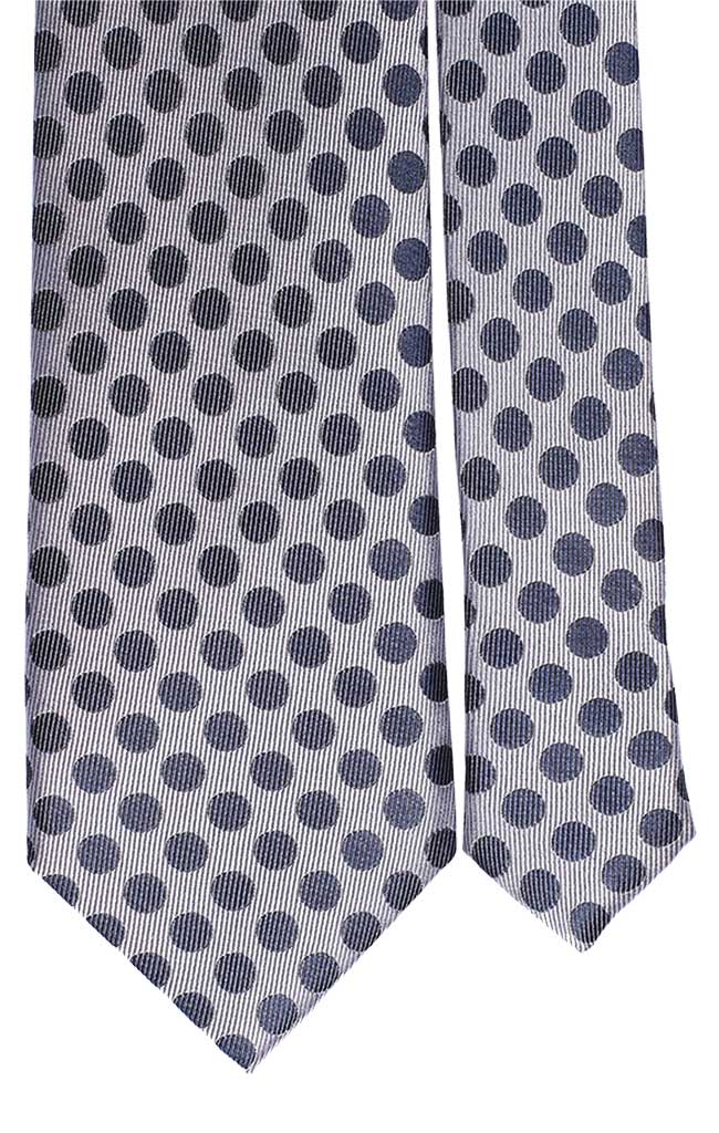 Cravatta Uomo per Cerimonia di Seta Grigia Pois Blu Made in Italy Graffeo Cravatte Pala