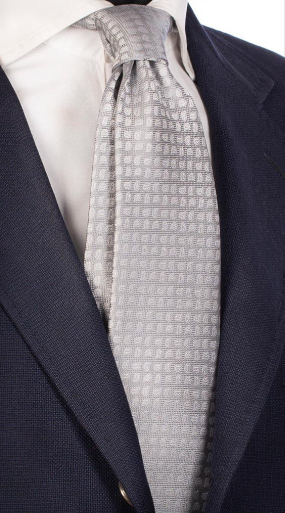 Cravatta Uomo per Cerimonia di Seta Grigio Paisley Tono su Tono Made in Italy Graffeo Cravatte