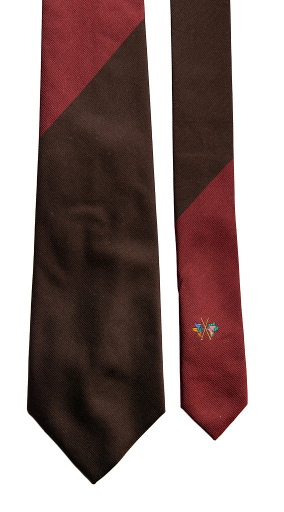 Cravatta Vintage Regimental di Seta con Disegno Sotto Nodo Righe Multicolor Made in Italy Graffeo Cravatte Pala
