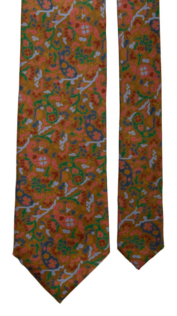 Cravatta Vintage in Saia di Seta Color Rame Paisley Multicolor Made in Italy graffeo Cravatte Pala