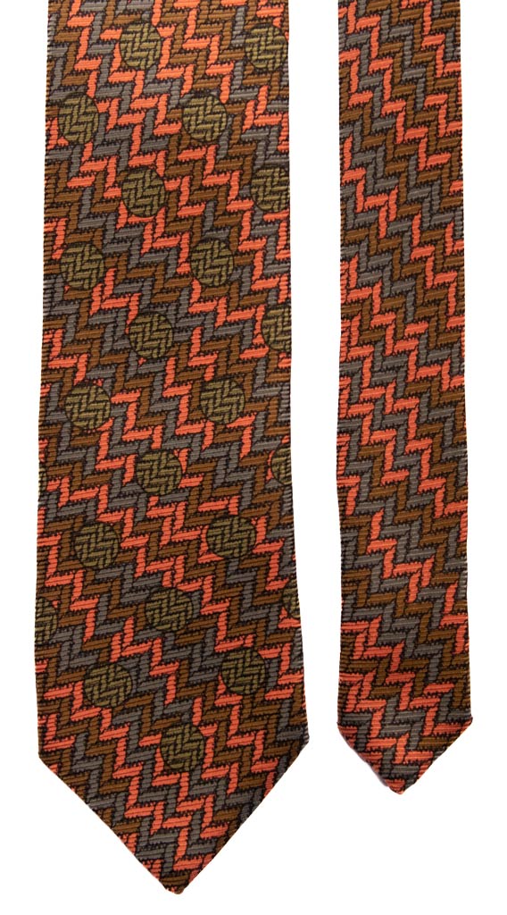 Cravatta Vintage in Saia di Seta Fantasia Multicolor Made in Italy Graffeo Cravatte Pala