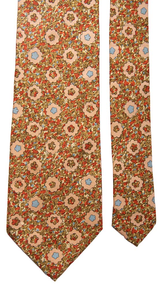 Cravatta Vintage in Twill di Seta a Fiori Multicolor Made in Italy Graffeo Cravatte Pala