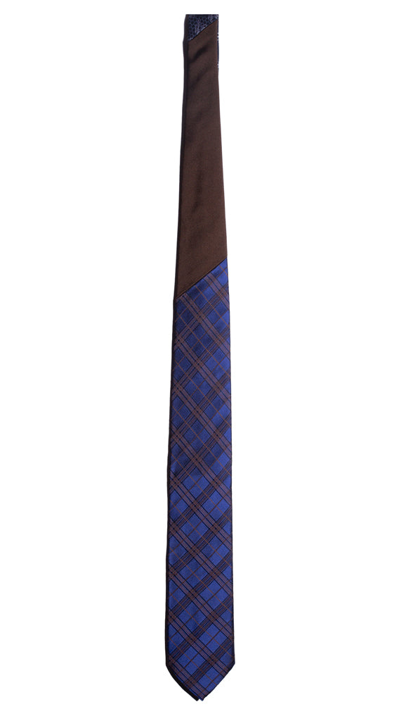 Cravatta Viola a Quadri Marrone Nodo in Contrasto Marrone Made in Italy Graffeo Cravatte Intera