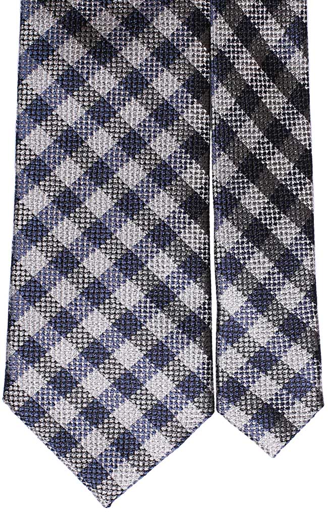 Cravatta a Quadri di Seta Blu Grigio Made in Italy Graffeo Cravatte Pala