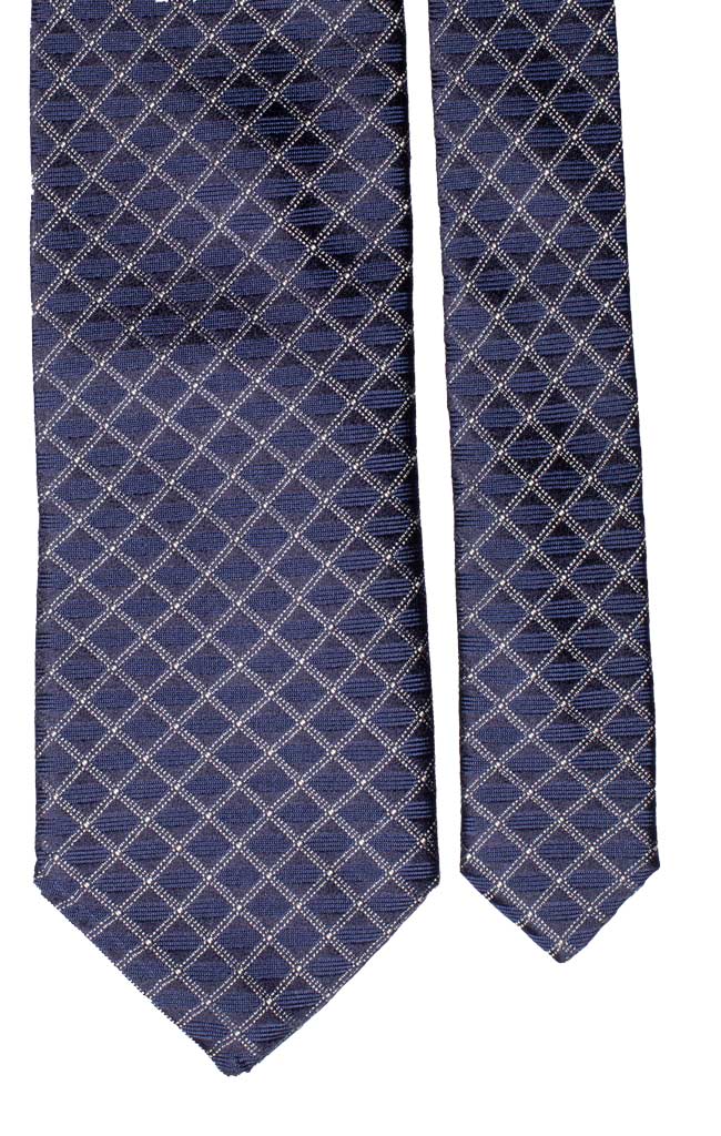 Cravatta da Cerimonia a Quadri Blu Bianco Made in Italy graffeo Cravatte Pala