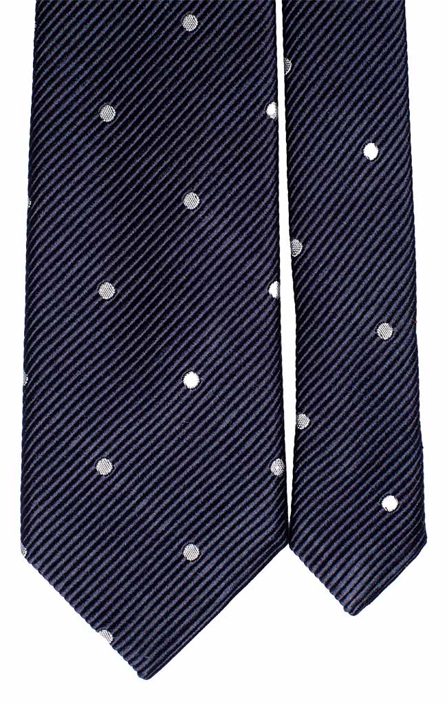 Cravatta da Cerimonia di Seta Blu a Pois Bianchi Made in Italy Graffeo Cravatte Pala