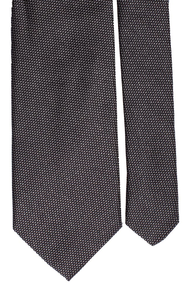 Cravatta da Cerimonia di Seta Nera Punto a Spillo Grigio Made in Italy graffeo Cravatte Pala