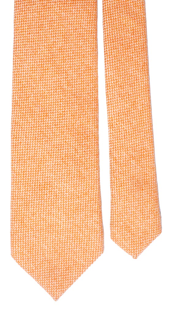 Cravatta di Cashmere Fantasia Arancione Beige chiaro Made in Italy Graffeo Cravatte Pala