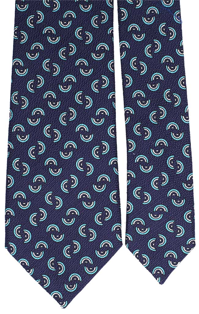 Cravatta di Cotone Blu a Fantasia Azzurra Bianca Made in Italy Graffeo Cravatte Pala