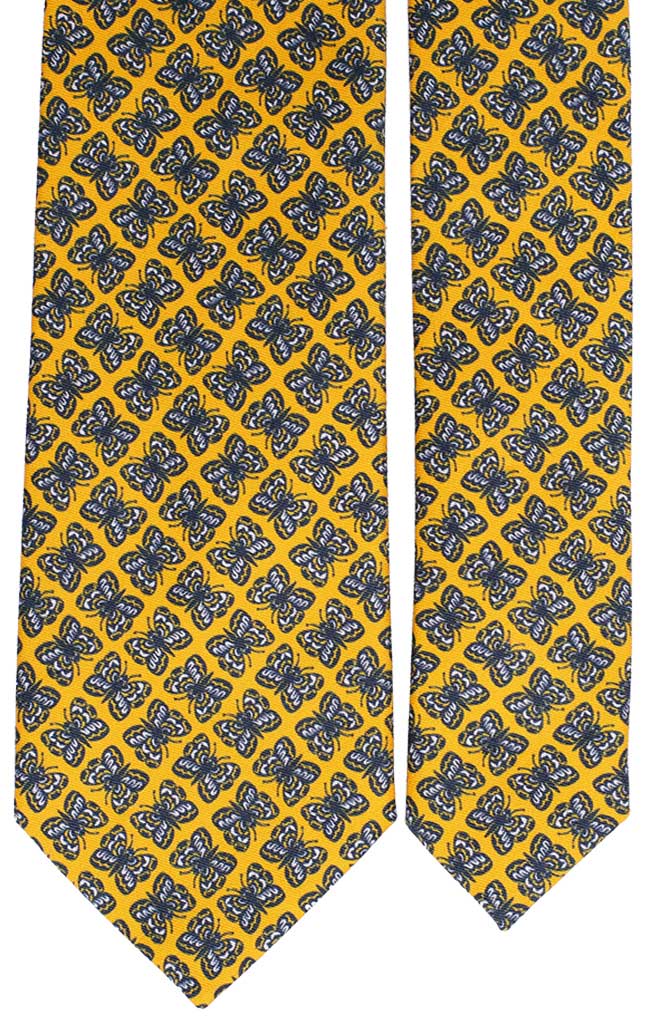 Cravatta di Cotone Gialla con Animali Made in Italy Graffeo cravatte Pala