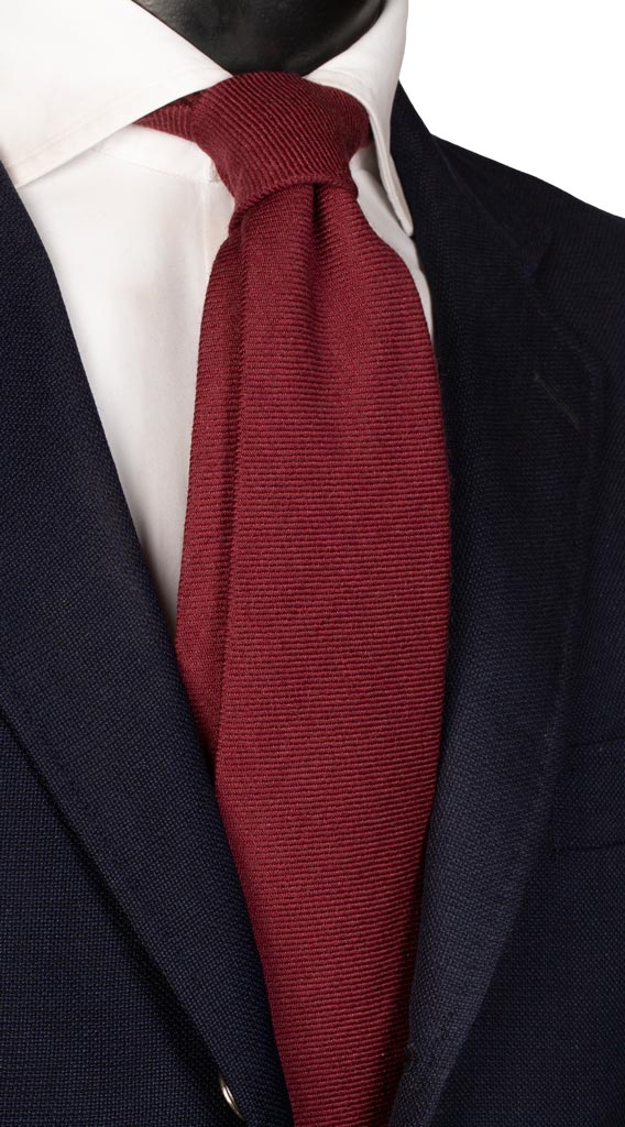 Cravatta di Lana Bordeaux Tinta Unita Made in Italy graffeo Cravatte