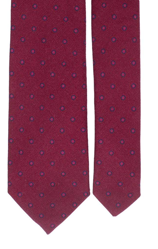 Cravatta di Lana Granata a Pois Blu Made in Italy Graffeo Cravatte Pala