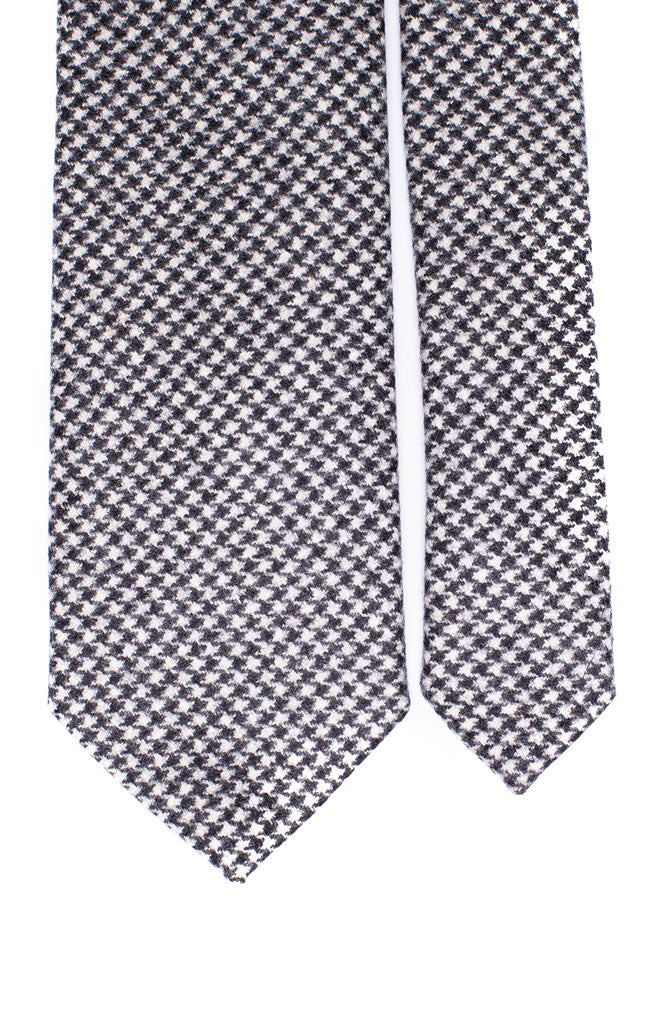Cravatta di Lana Pied de Poule Nero Bianco Made in Italy Graffeo Cravatte Pala