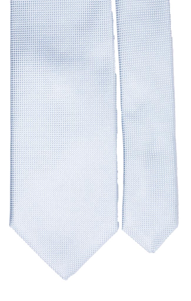 Cravatta di Seta Azzurro Chiaro Tinta Unita Made in Italy Graffeo Cravatte Pala