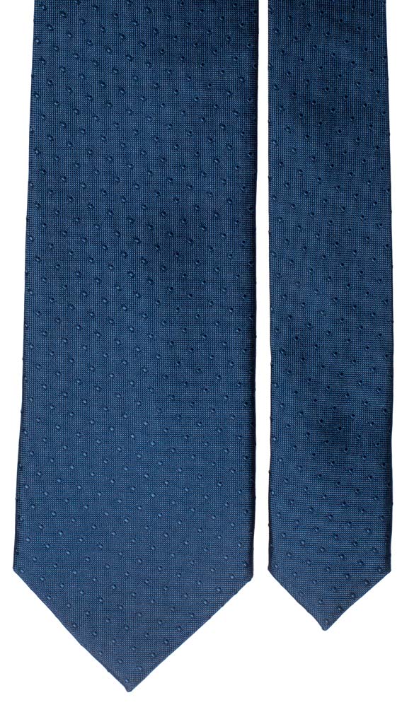 Cravatta di Seta Blu Avio Fantasia Tono su Tono Made in Italy graffeo Cravatte Pala