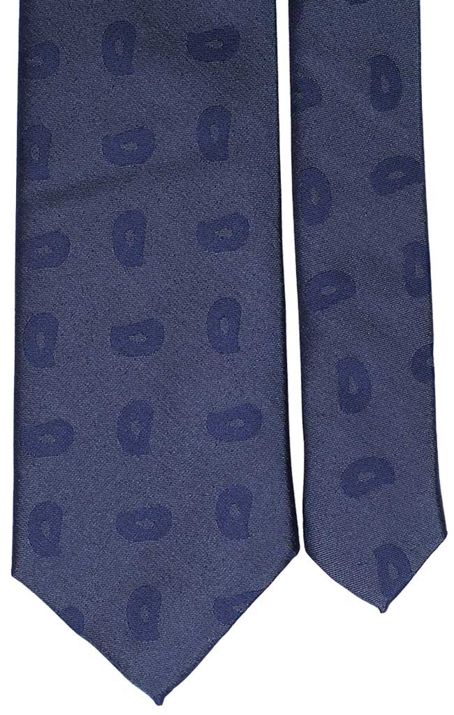 Cravatta di Seta Blu Denim Paisley Blu Made in Italy Graffeo Cravatte Pala